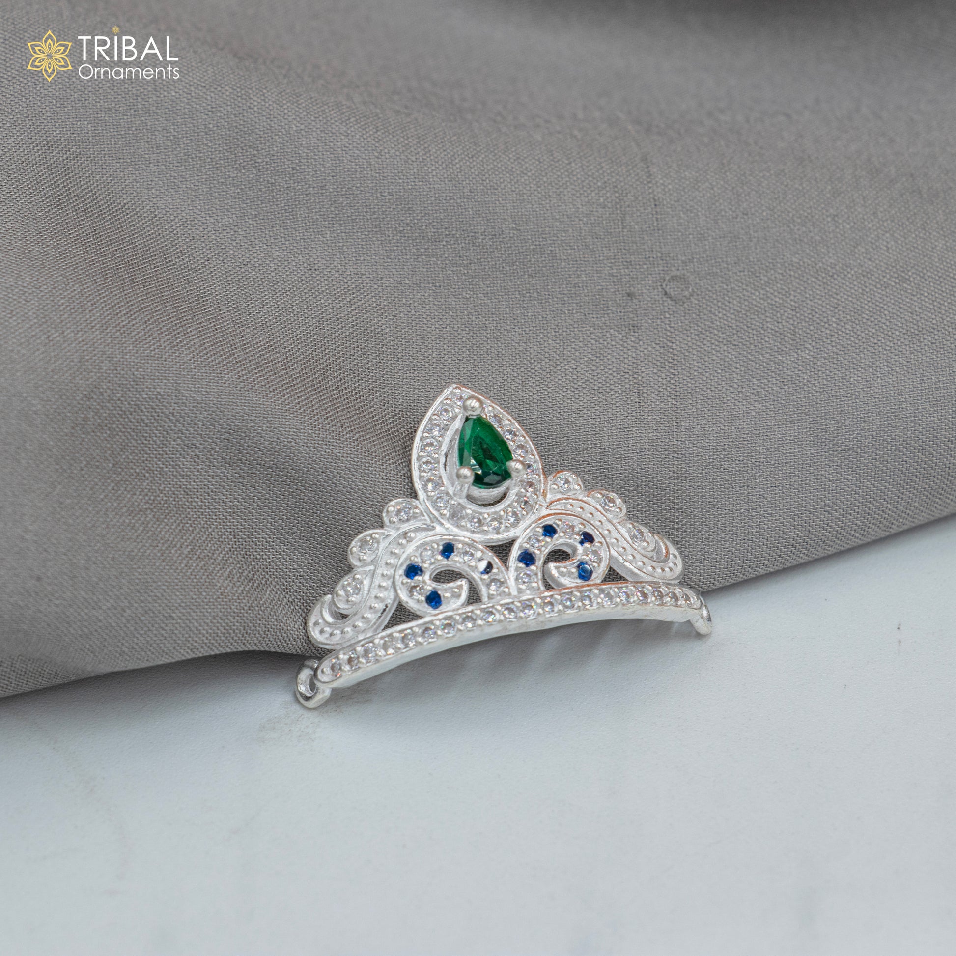 925 sterling silver handmade lord baby Krishna Mukut, amazing Laddu Gopala, crawling Krishna crown head jewelry sm29 - TRIBAL ORNAMENTS
