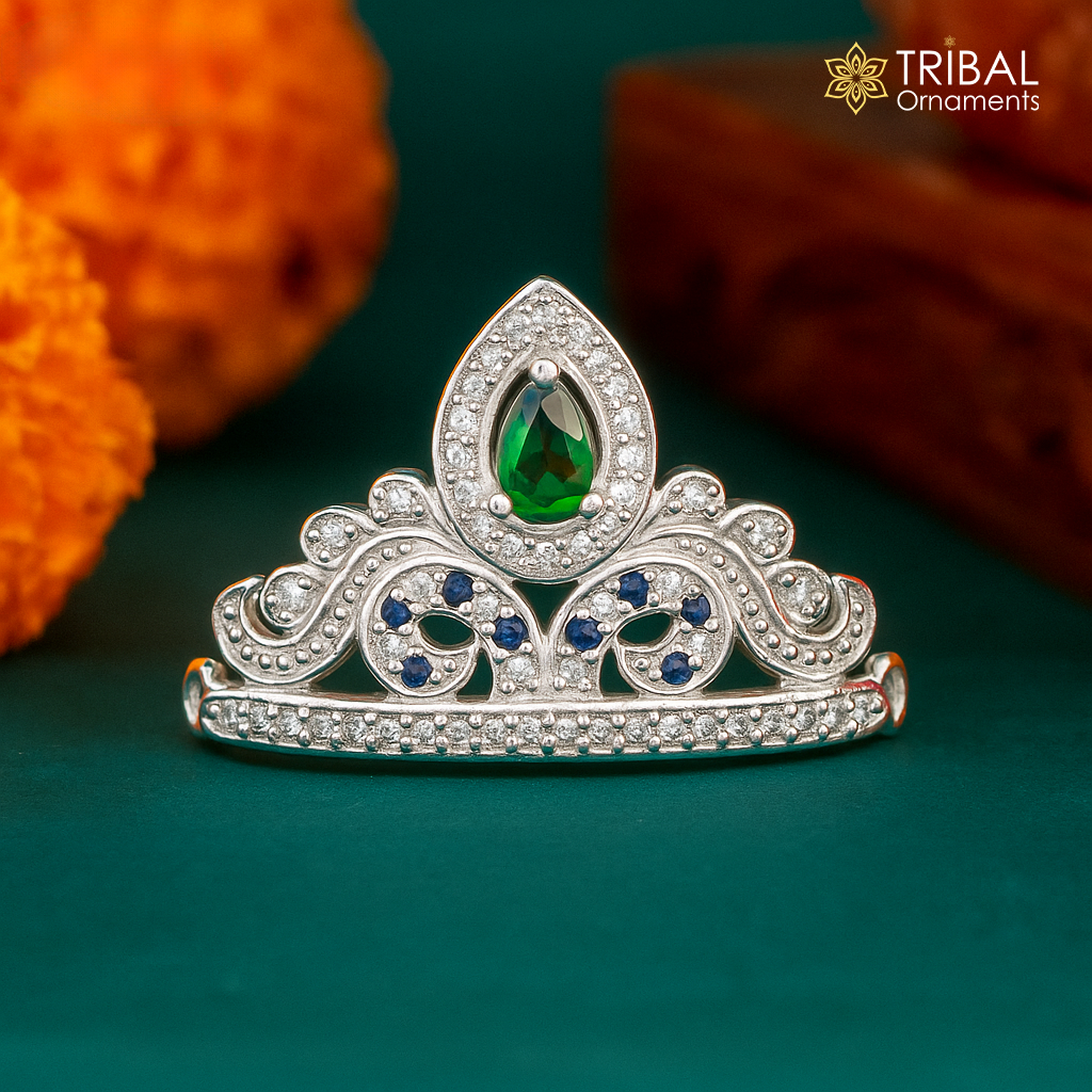 925 sterling silver handmade lord baby Krishna Mukut, amazing Laddu Gopala, crawling Krishna crown head jewelry sm29 - TRIBAL ORNAMENTS