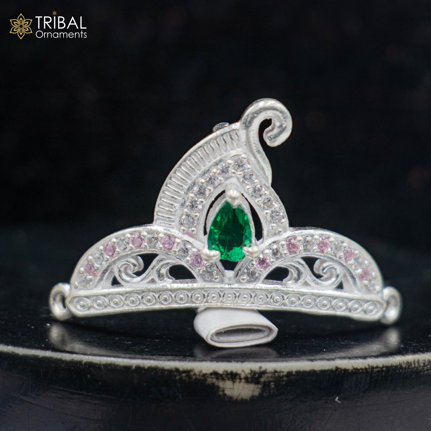 925 sterling silver handmade lord baby Krishna Mukut, amazing Laddu Gopala, crawling Krishna crown head jewelry sm40 - TRIBAL ORNAMENTS