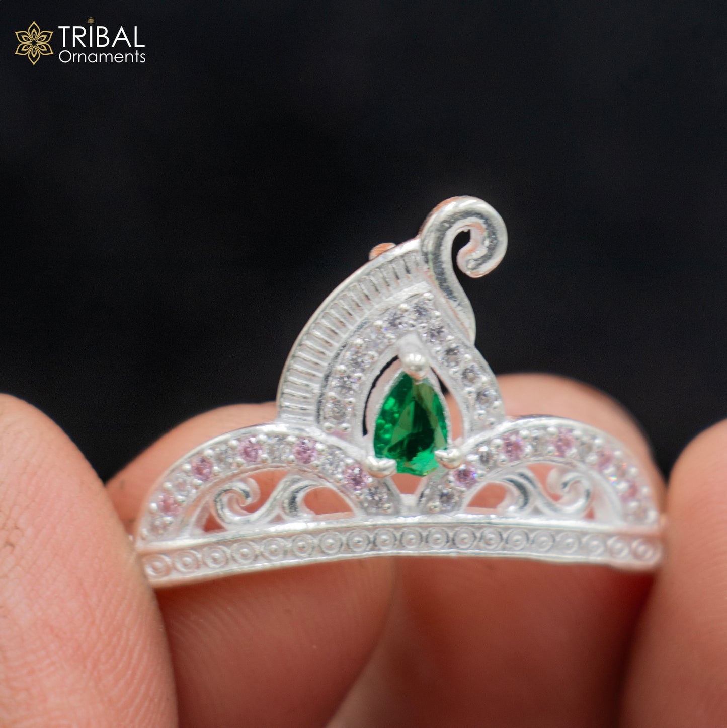 925 sterling silver handmade lord baby Krishna Mukut, amazing Laddu Gopala, crawling Krishna crown head jewelry sm40 - TRIBAL ORNAMENTS