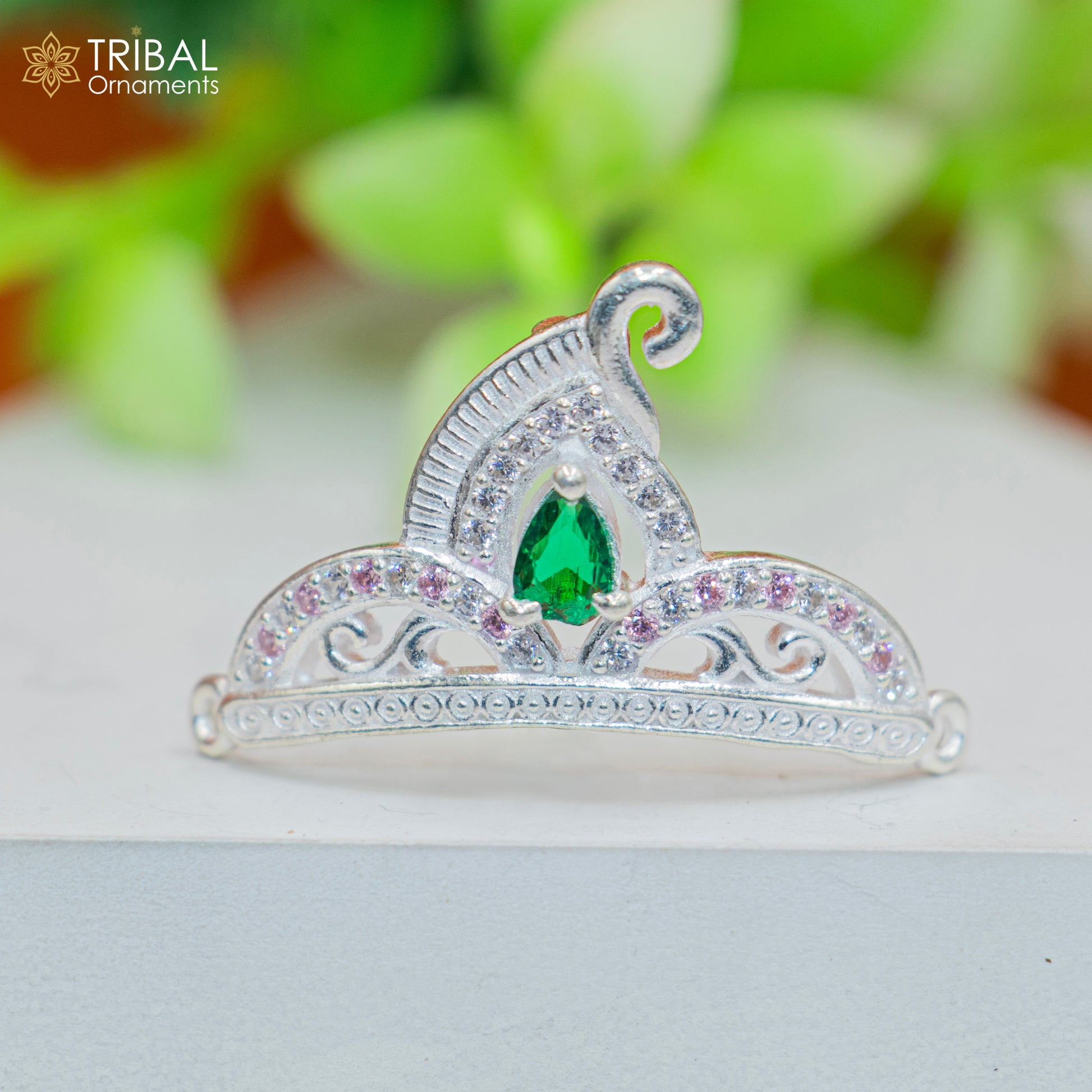 925 sterling silver handmade lord baby Krishna Mukut, amazing Laddu Gopala, crawling Krishna crown head jewelry sm40 - TRIBAL ORNAMENTS