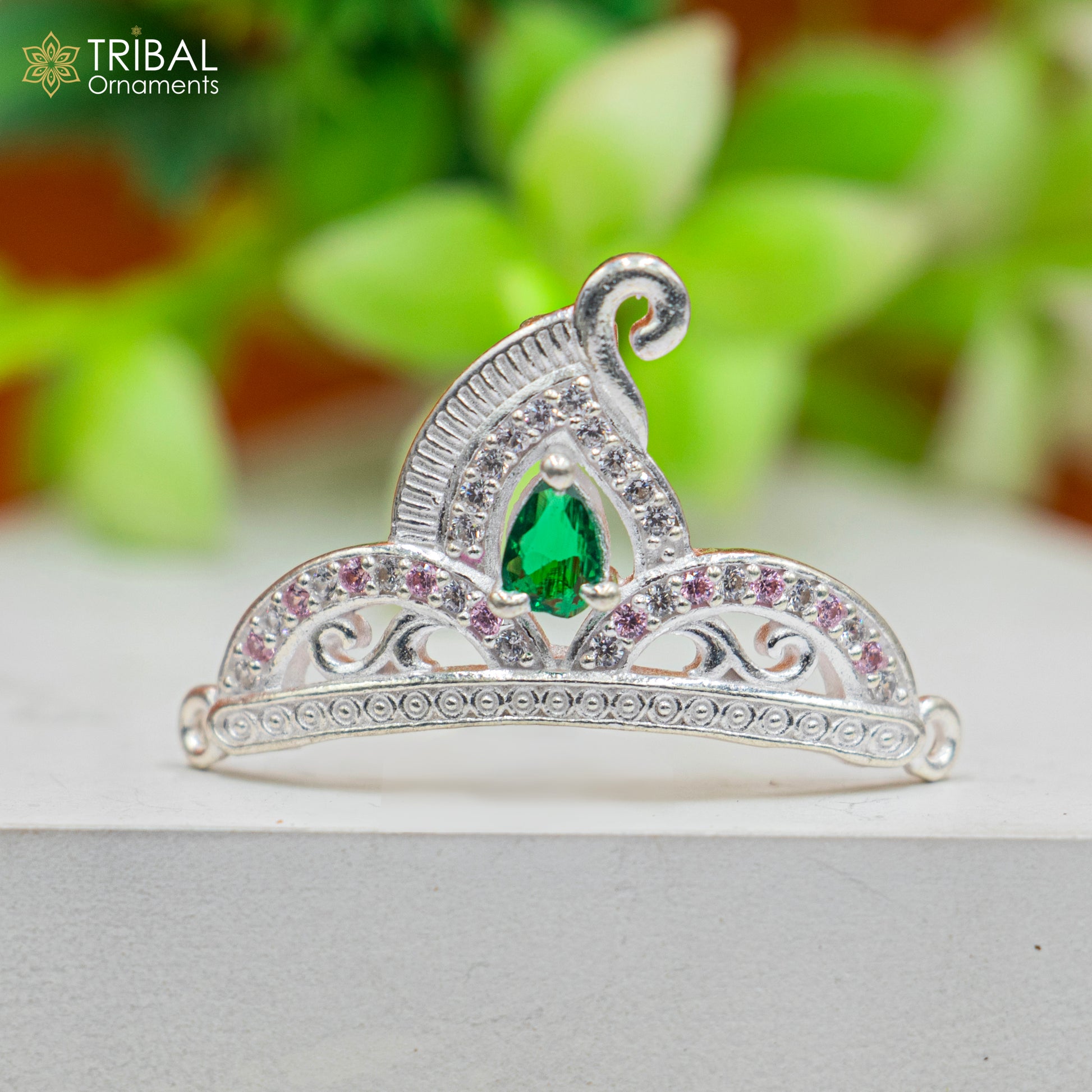 925 sterling silver handmade lord baby Krishna Mukut, amazing Laddu Gopala, crawling Krishna crown head jewelry sm40 - TRIBAL ORNAMENTS