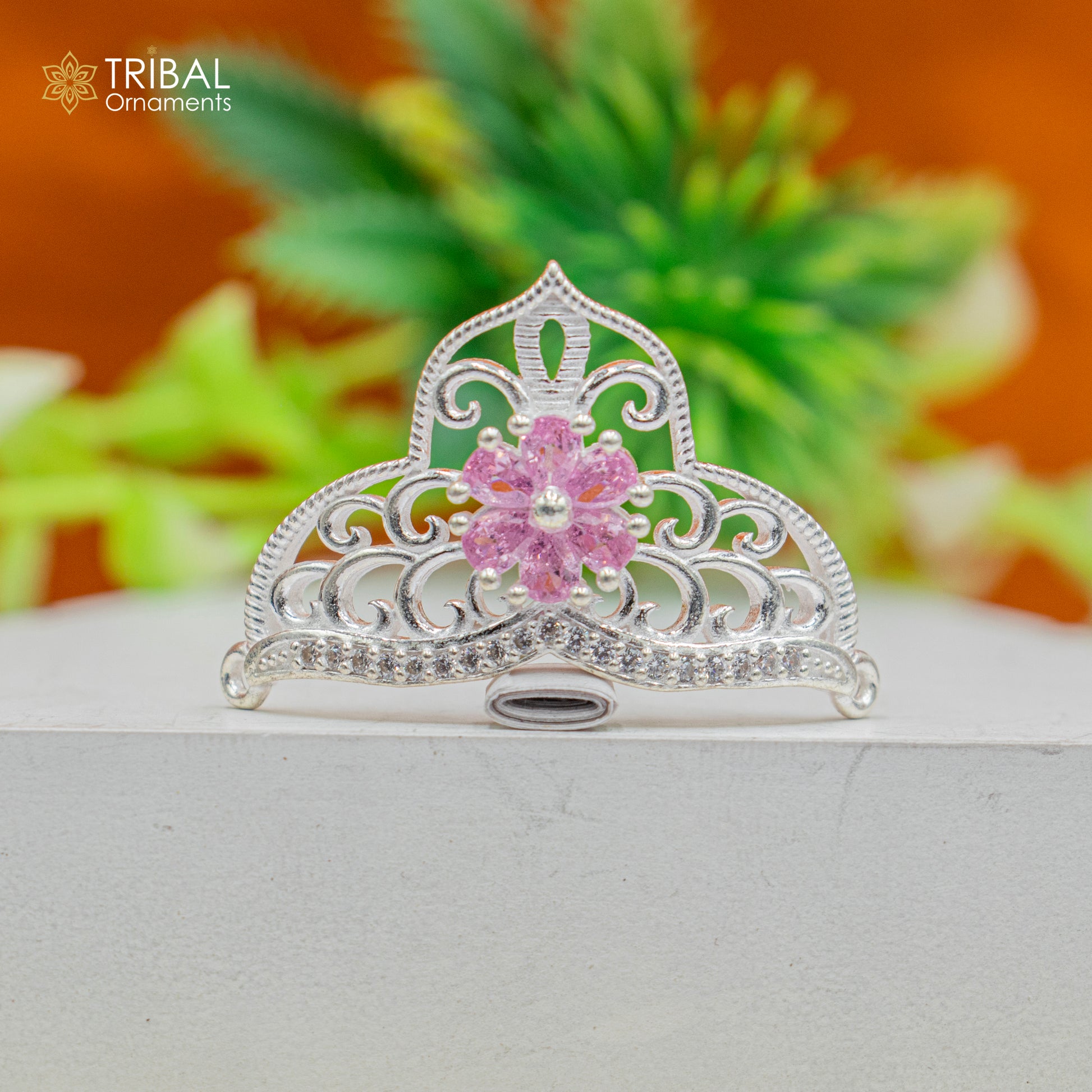 925 sterling silver handmade lord baby Krishna Mukut, amazing Laddu Gopala, crawling Krishna crown head jewelry sm43 - TRIBAL ORNAMENTS