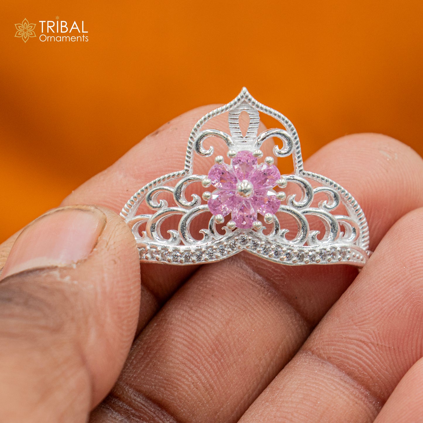 925 sterling silver handmade lord baby Krishna Mukut, amazing Laddu Gopala, crawling Krishna crown head jewelry sm43 - TRIBAL ORNAMENTS