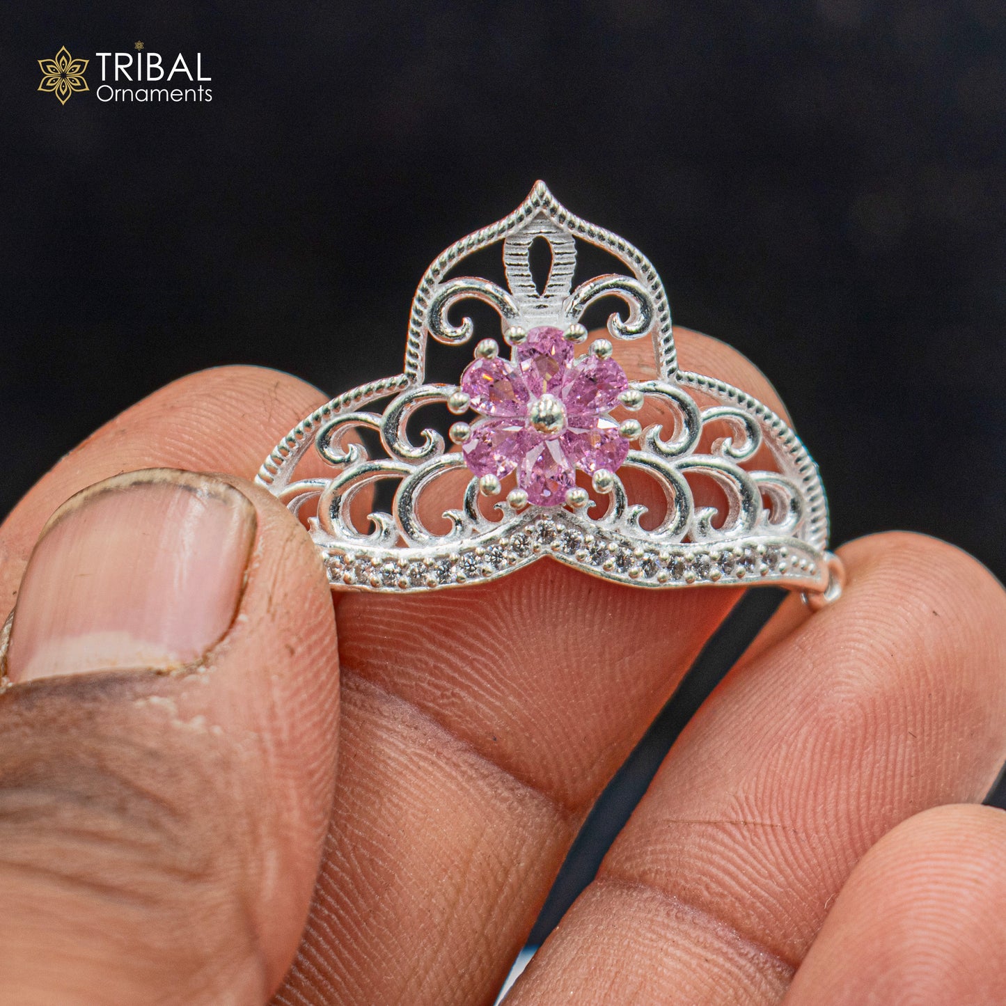925 sterling silver handmade lord baby Krishna Mukut, amazing Laddu Gopala, crawling Krishna crown head jewelry sm43 - TRIBAL ORNAMENTS