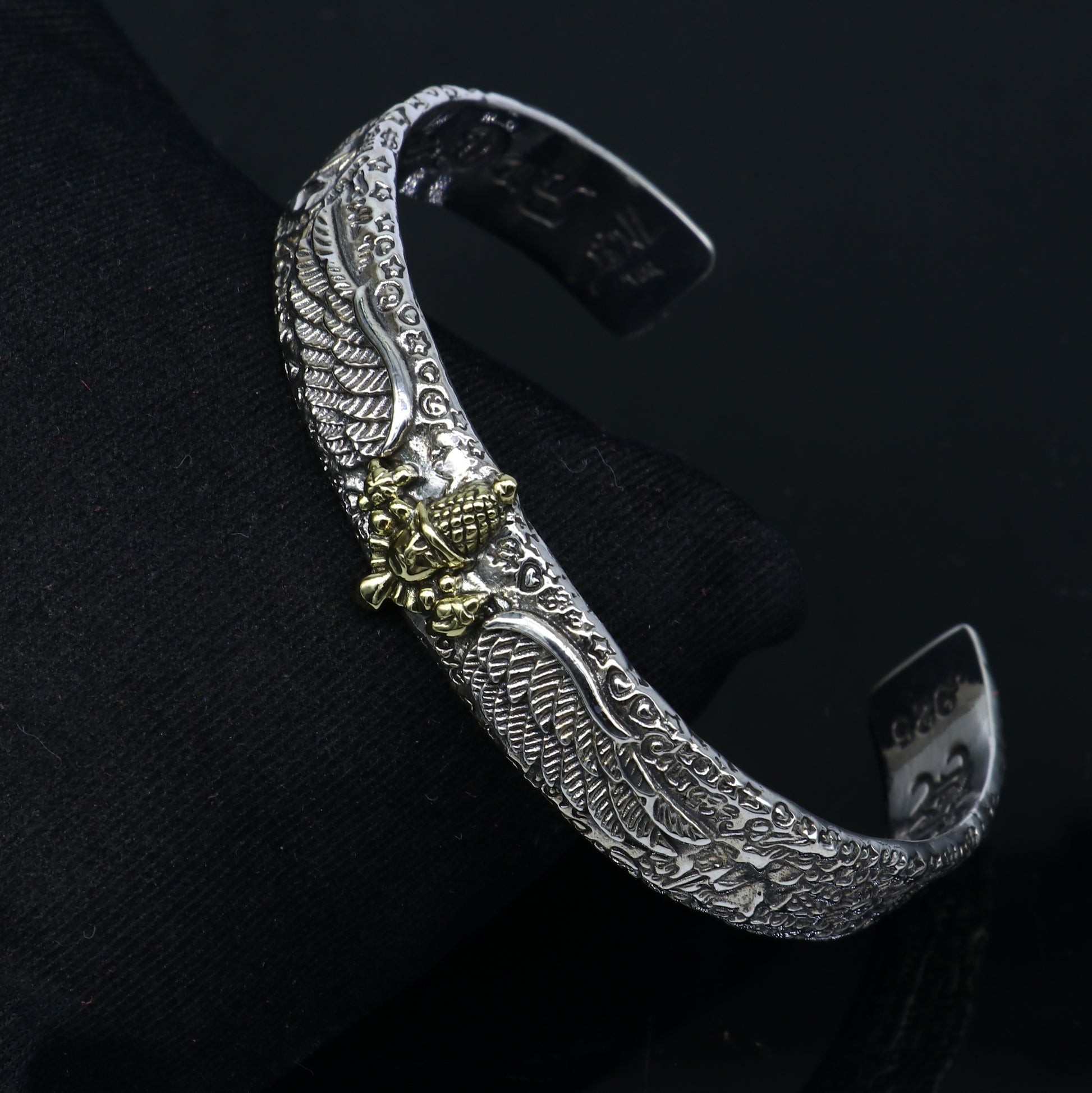 925 sterling silver Lord Venkateshwara Tirupati Balaji adjustable unisex bangle cuff bracelet by Tribal Ornaments