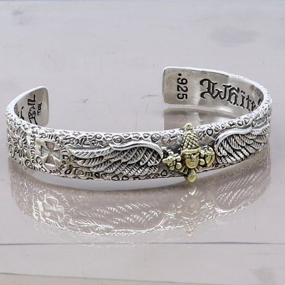 925 sterling silver Lord Venkateshwara Tirupati Balaji adjustable bangle cuff unisex jewelry by Tribal Ornaments