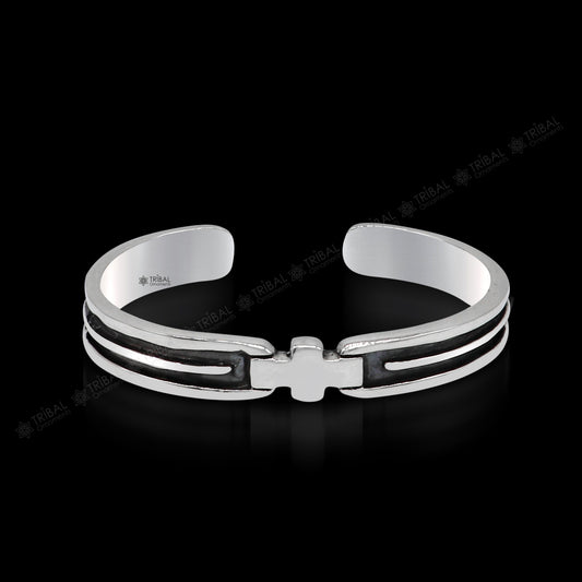 925 sterling silver handmade open face cuff bangle bracelet gifting solid adjustable jewelry, best gift cuff bracelet from india nsk376 - TRIBAL ORNAMENTS