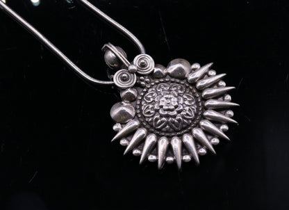 925 sterling silver handmade pendant, excellent vintage design oxidized pendant necklace, ethnic belly dance Bohemian tribal jewelry nsp339 - TRIBAL ORNAMENTS