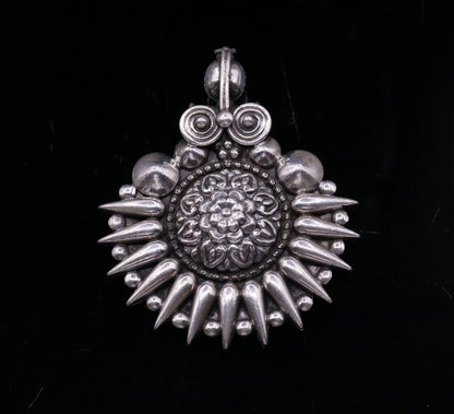 925 sterling silver handmade pendant, excellent vintage design oxidized pendant necklace, ethnic belly dance Bohemian tribal jewelry nsp339 - TRIBAL ORNAMENTS