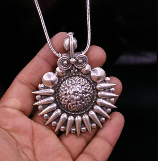 925 sterling silver handmade pendant, excellent vintage design oxidized pendant necklace, ethnic belly dance Bohemian tribal jewelry nsp339 - TRIBAL ORNAMENTS