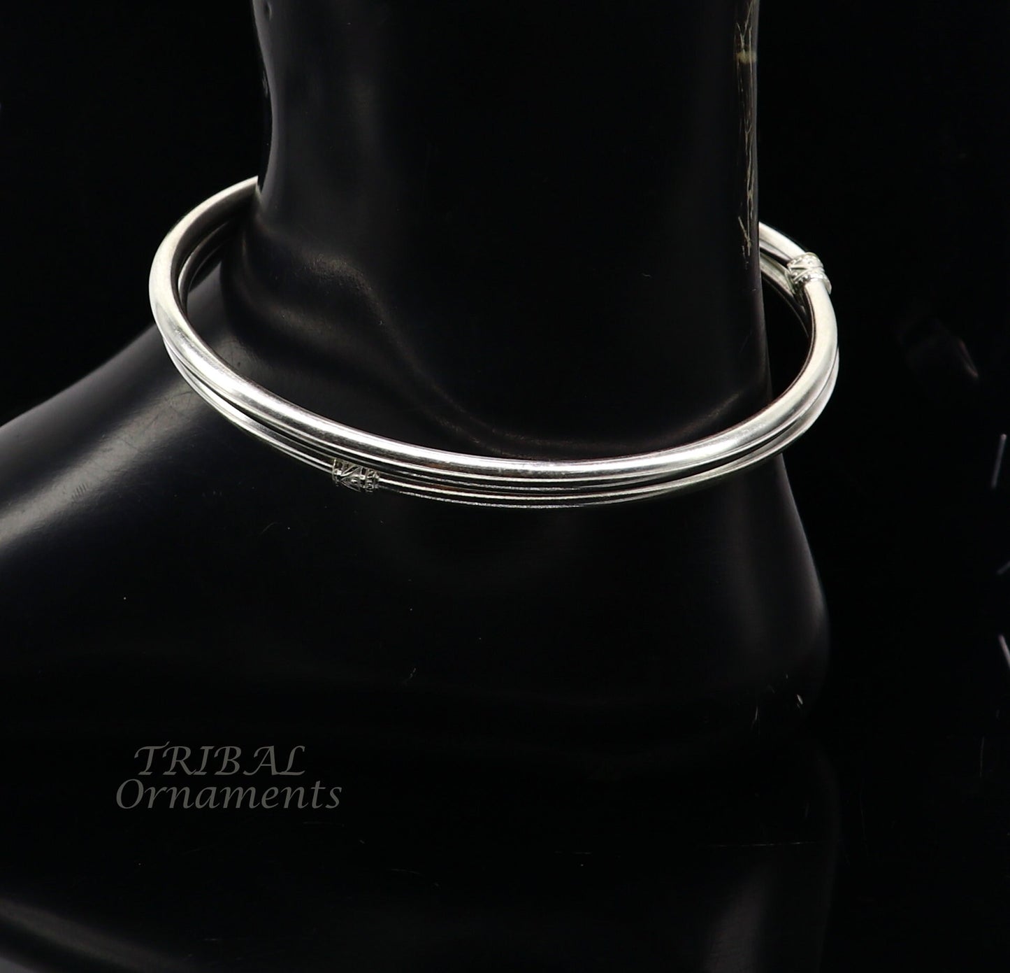 925 Sterling silver Handmade plain design indian traditional women's customized foot kada ankle kada bracelet tribal jewelry nsfk75 - TRIBAL ORNAMENTS