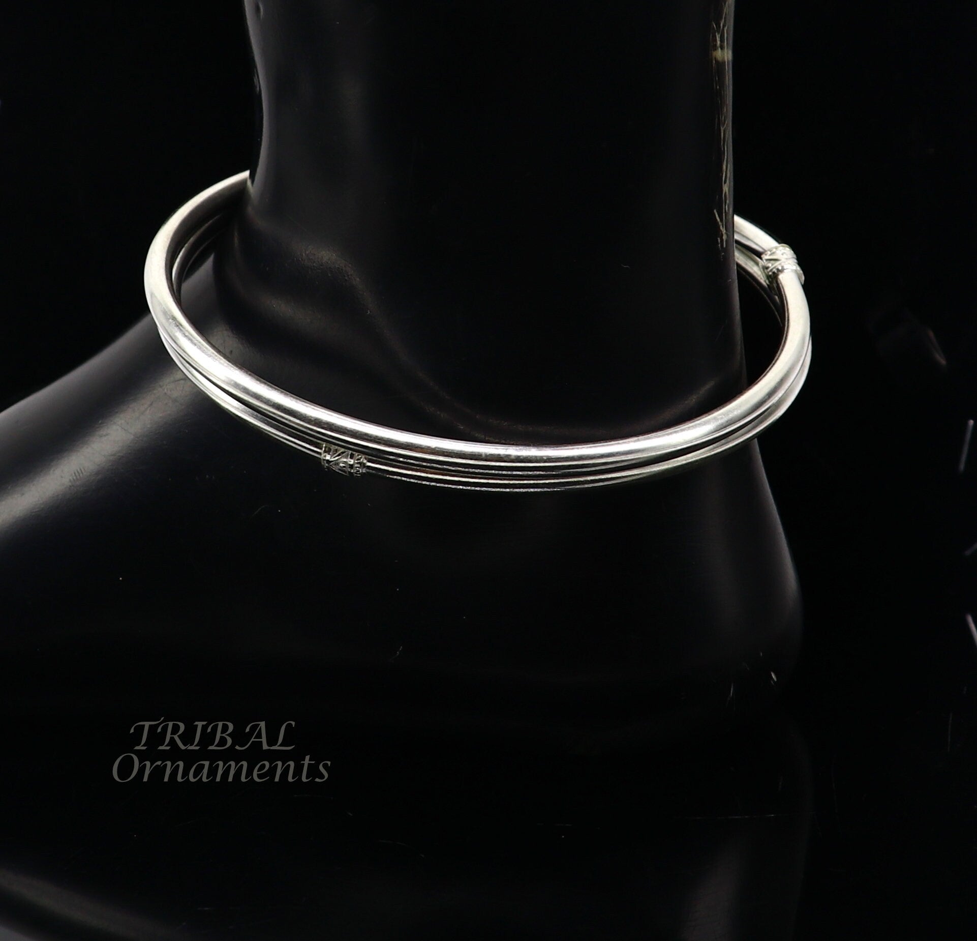 925 Sterling silver Handmade plain design indian traditional women's customized foot kada ankle kada bracelet tribal jewelry nsfk75 - TRIBAL ORNAMENTS