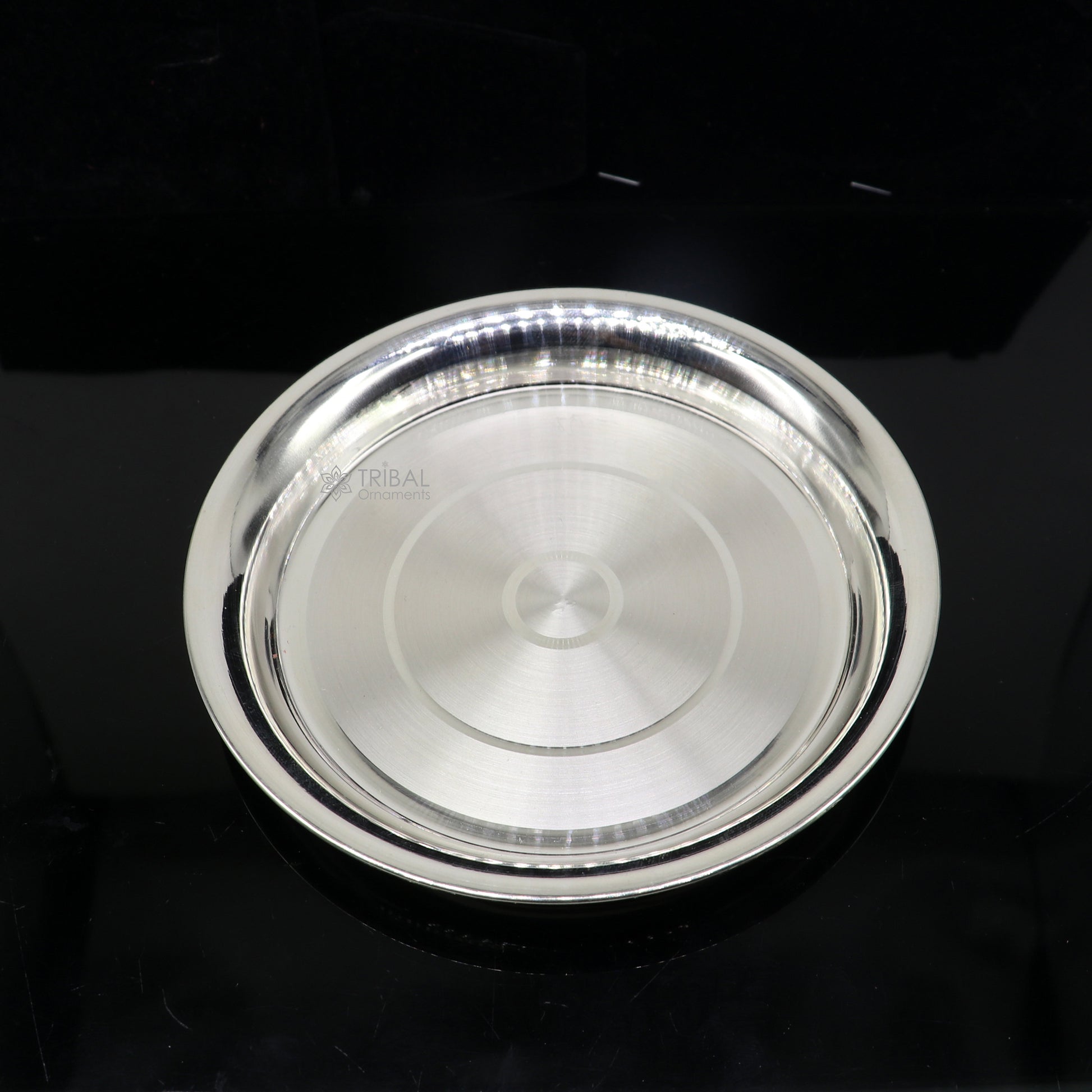 925 sterling silver handmade plate/ tray, best gifting baby food serving silver utensils, silver articles, puja utensils sv293 - TRIBAL ORNAMENTS