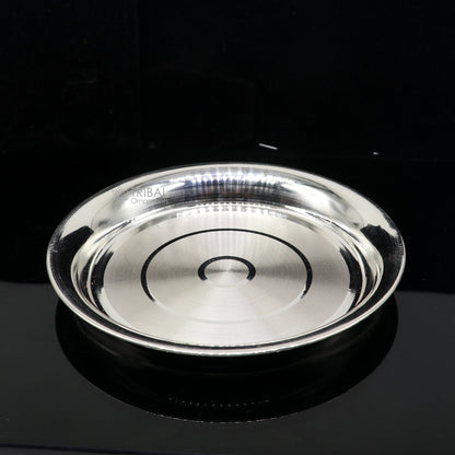 925 sterling silver handmade plate/ tray, best gifting baby food serving silver utensils, silver articles, puja utensils sv293 - TRIBAL ORNAMENTS