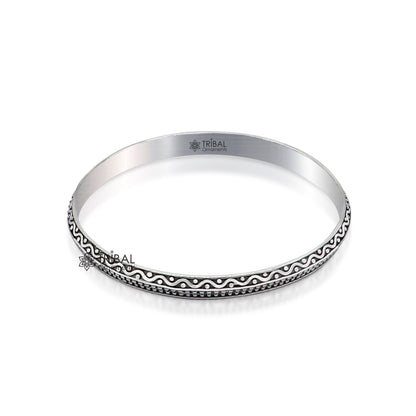 925 sterling silver handmade Punjabis shikha men's and women's kada bracelet by TRIBAL ORNAMENTS, designer delicate silver jewelry