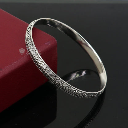 Sterling silver handmade Punjabis shikha kada bracelet by TRIBAL ORNAMENTS, men's and women's delicate designer silver bracelet.