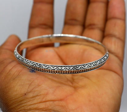 925 sterling silver handmade Punjabis Shikha men's and women's kada bracelet by TRIBAL ORNAMENTS, designer and delicate jewelry piece