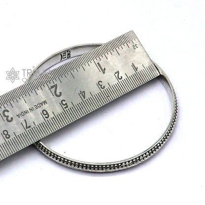 Sterling silver handmade Punjabis Shikha kada bracelet by Tribal Ornaments, elegant designer jewelry for men and women.