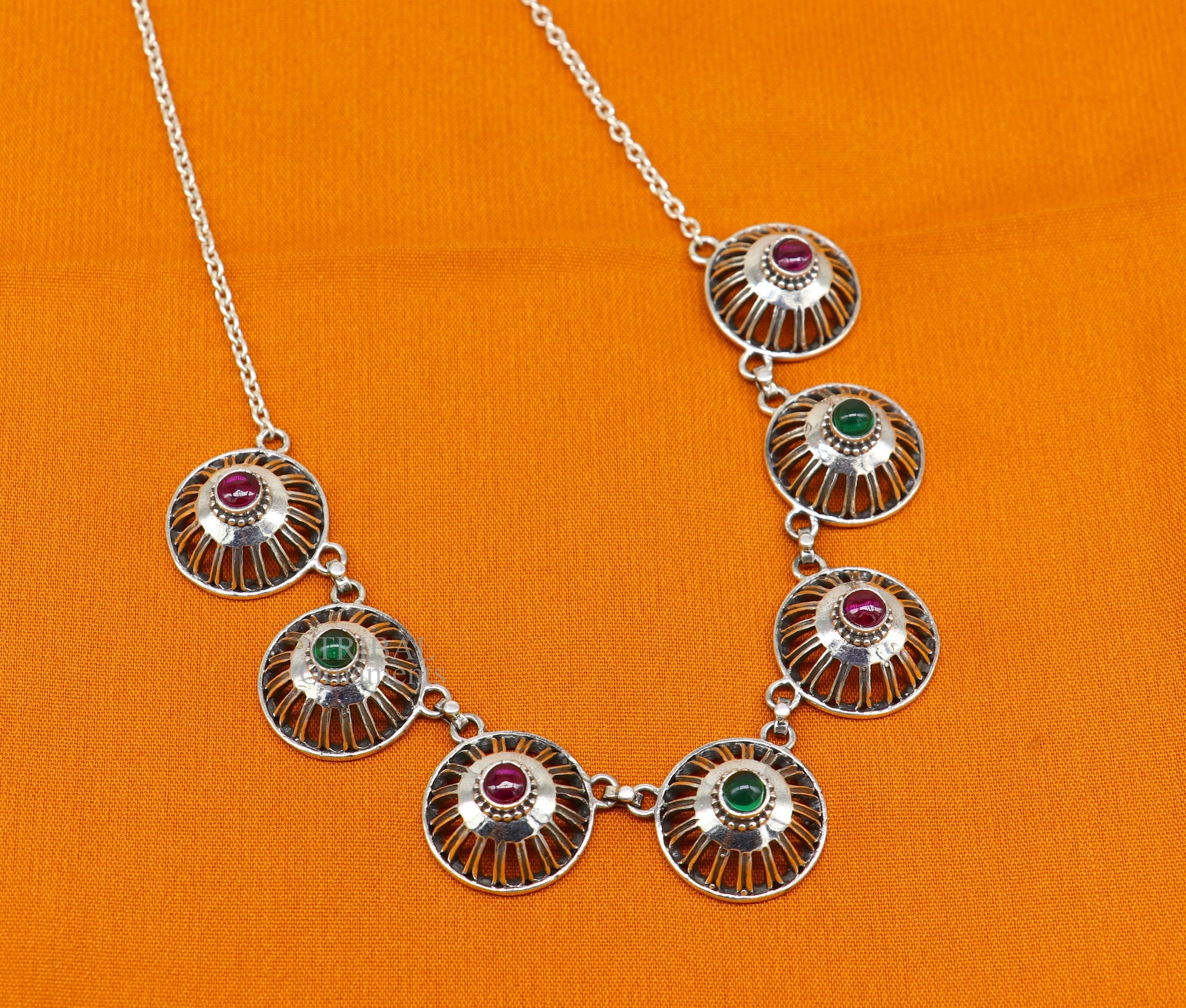 925 sterling silver handmade Rajasthani traditional stylish fit neck luxury necklace choker, best belly dance Guttapusalu necklace set0342 - TRIBAL ORNAMENTS