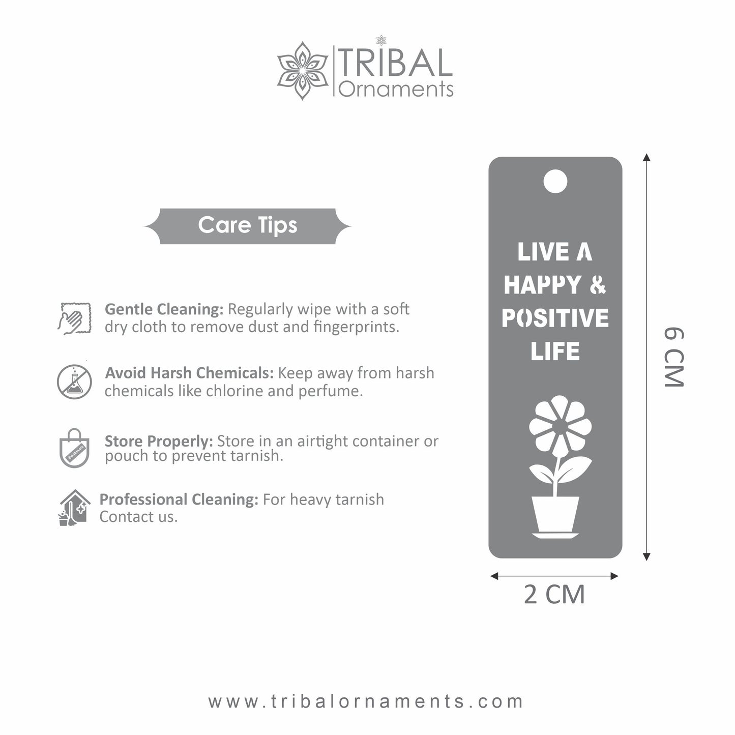 925 Sterling silver handmade silver flower design personalized bookmark customized jewellery su1333 - TRIBAL ORNAMENTS