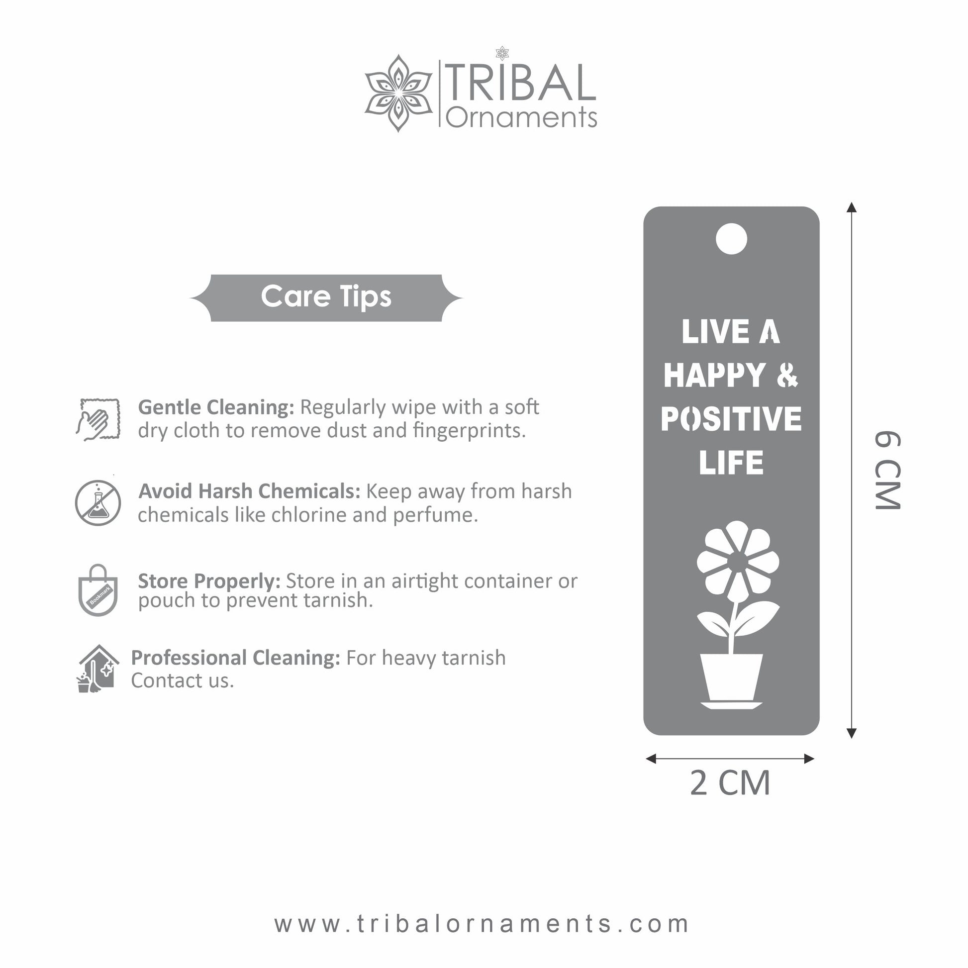 925 Sterling silver handmade silver flower design personalized bookmark customized jewellery su1333 - TRIBAL ORNAMENTS