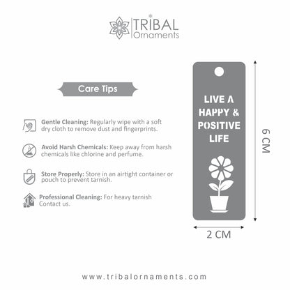 925 Sterling silver handmade silver flower design personalized bookmark customized jewellery su1333 - TRIBAL ORNAMENTS
