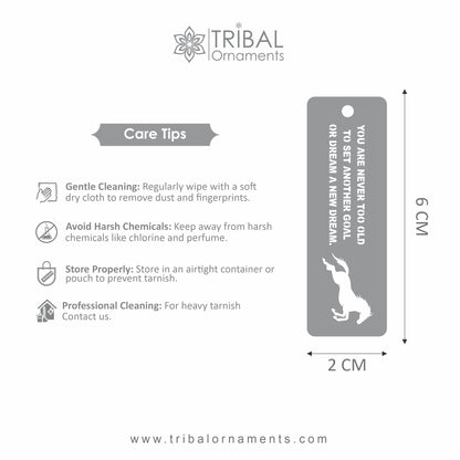 925 Sterling silver handmade silver horse design personalized bookmark customized jewellery su1338 - TRIBAL ORNAMENTS