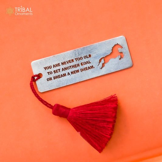 925 Sterling silver handmade silver horse design personalized bookmark customized jewellery su1338 - TRIBAL ORNAMENTS