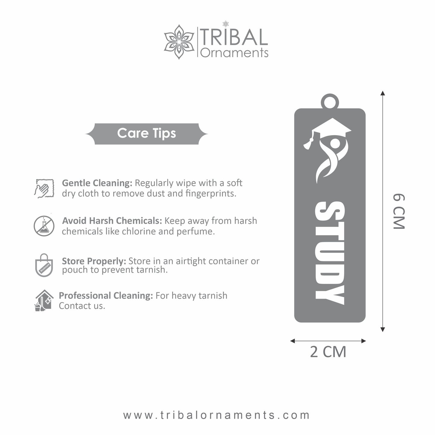 925 Sterling silver handmade silver study design personalized bookmark customized jewellery su1332 - TRIBAL ORNAMENTS