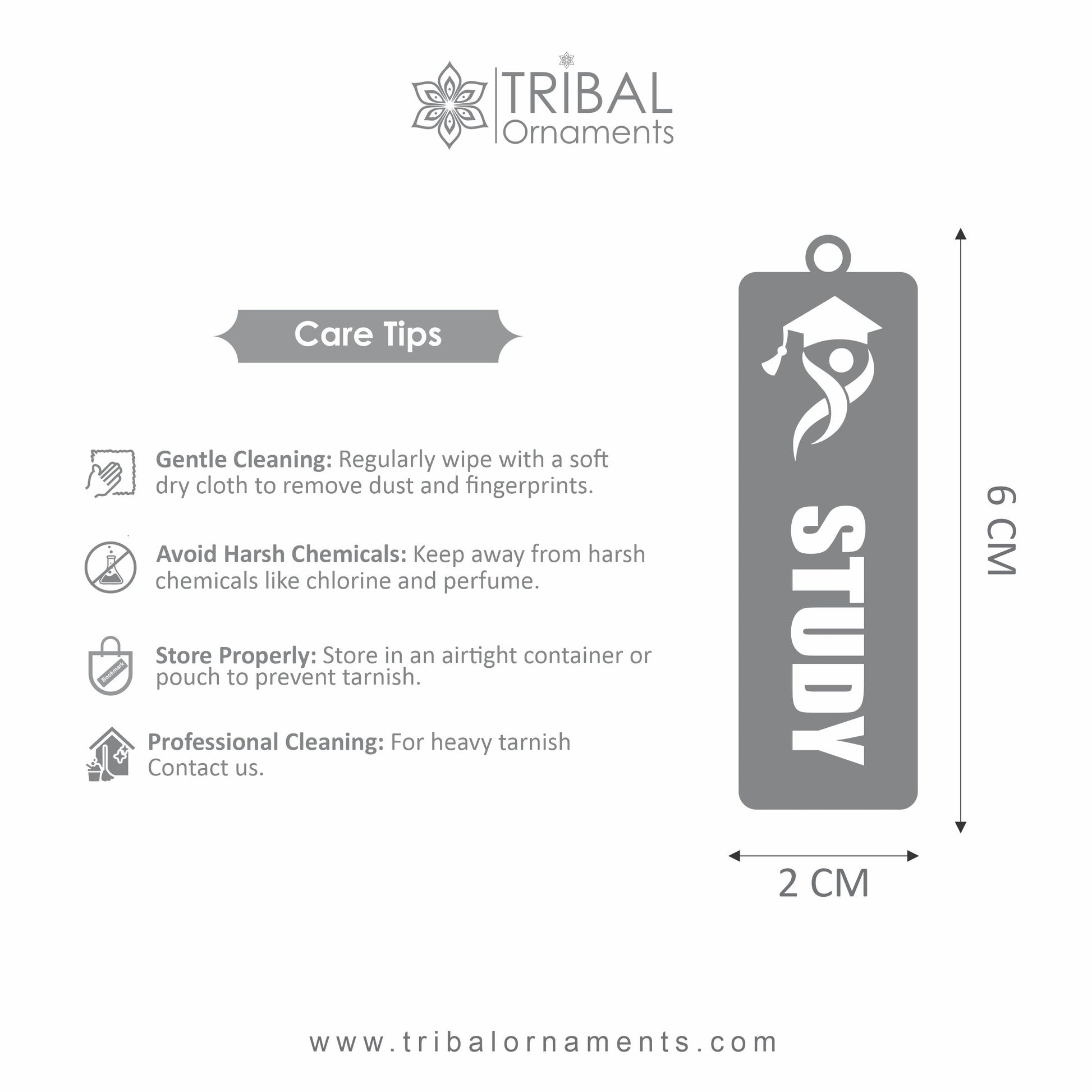 925 Sterling silver handmade silver study design personalized bookmark customized jewellery su1332 - TRIBAL ORNAMENTS