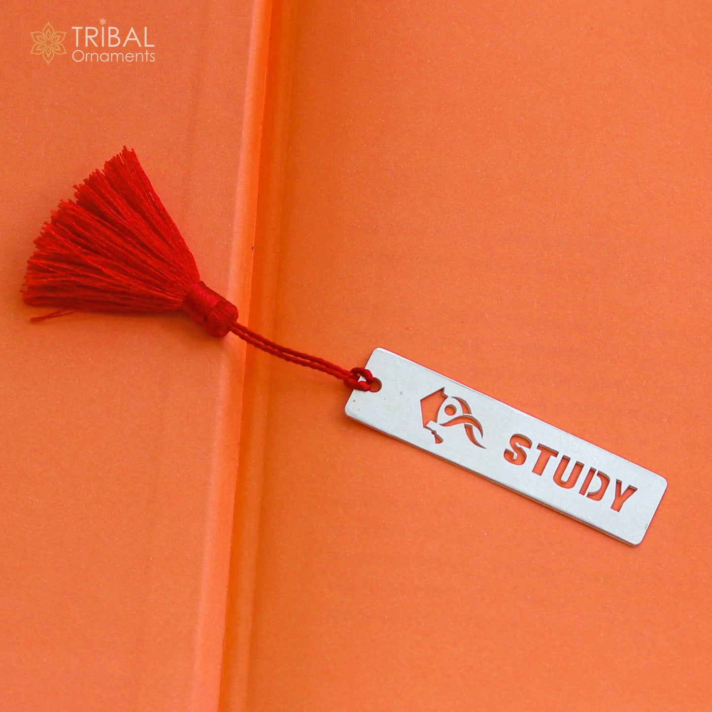 925 Sterling silver handmade silver study design personalized bookmark customized jewellery su1332 - TRIBAL ORNAMENTS