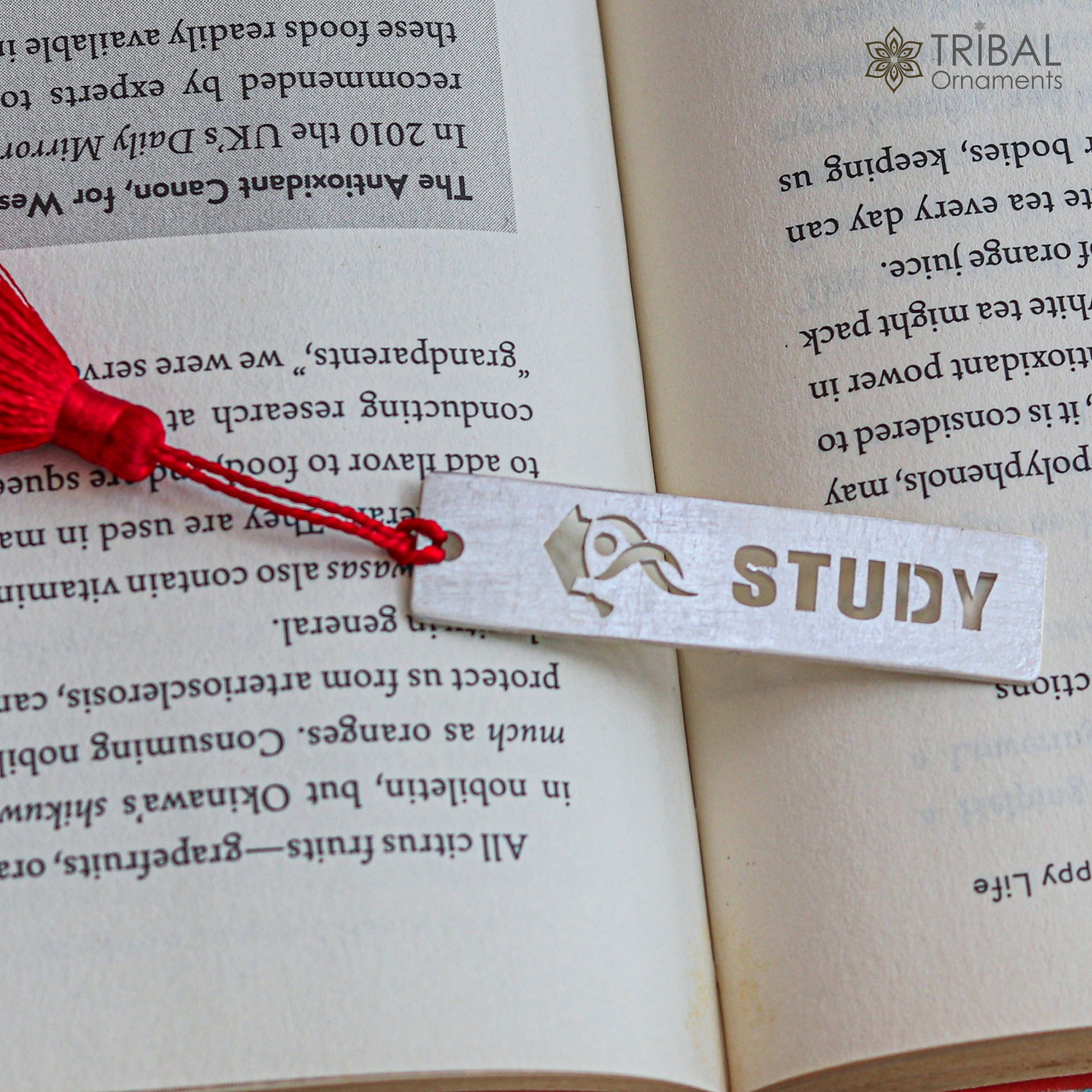 925 Sterling silver handmade silver study design personalized bookmark customized jewellery su1332 - TRIBAL ORNAMENTS