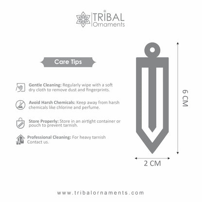 925 Sterling silver handmade silver stylish design bookmark customized jewellery su1331 - TRIBAL ORNAMENTS