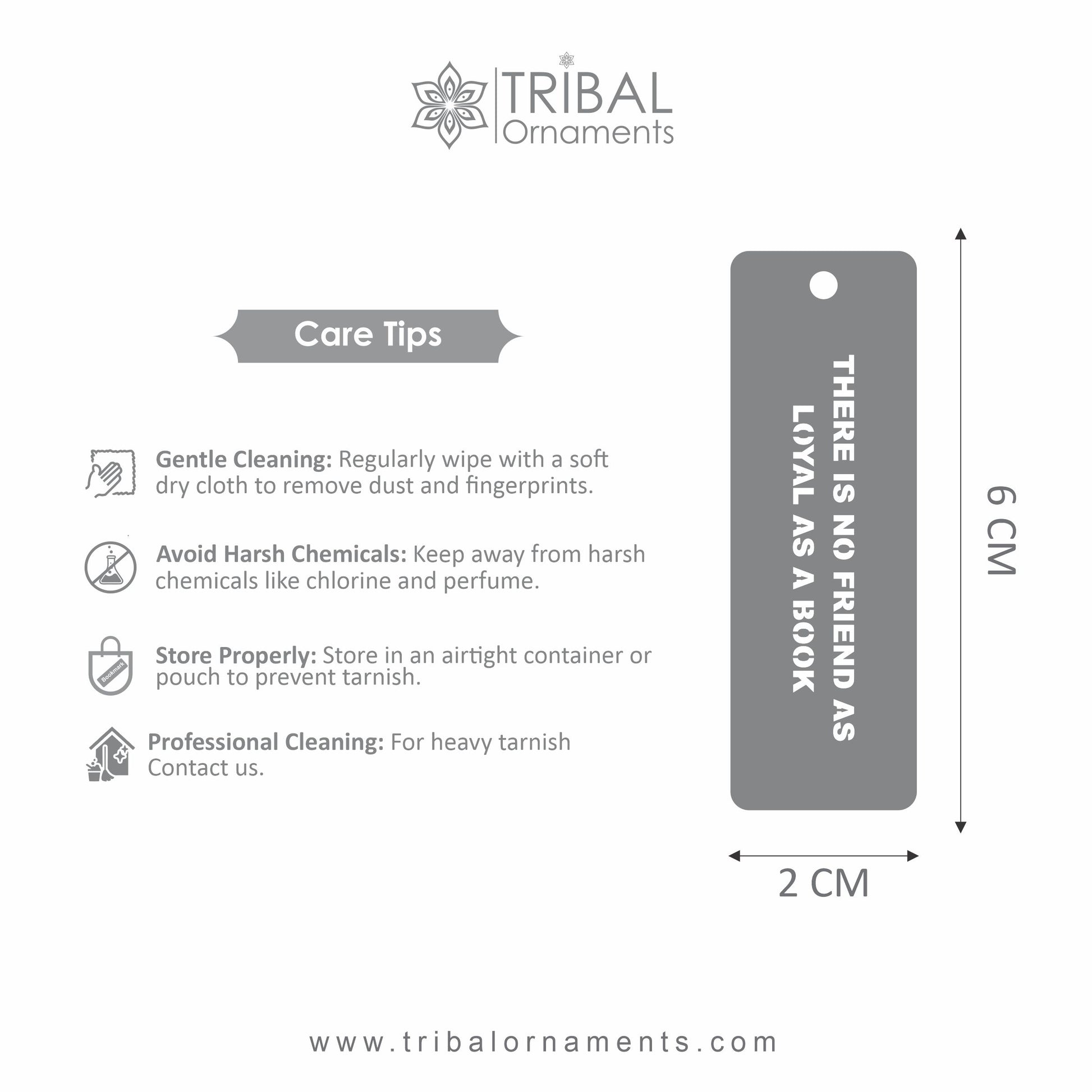 925 Sterling silver handmade silver( there is no friend as loyal as a book) personalized bookmark customized jewellery su1334 - TRIBAL ORNAMENTS