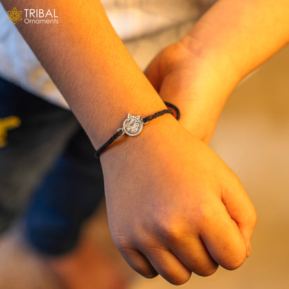 925 sterling silver handmade smiley emoji design nazarbattu unisex kids bracelet and baby girl anklet by TRIBAL ORNAMENTS