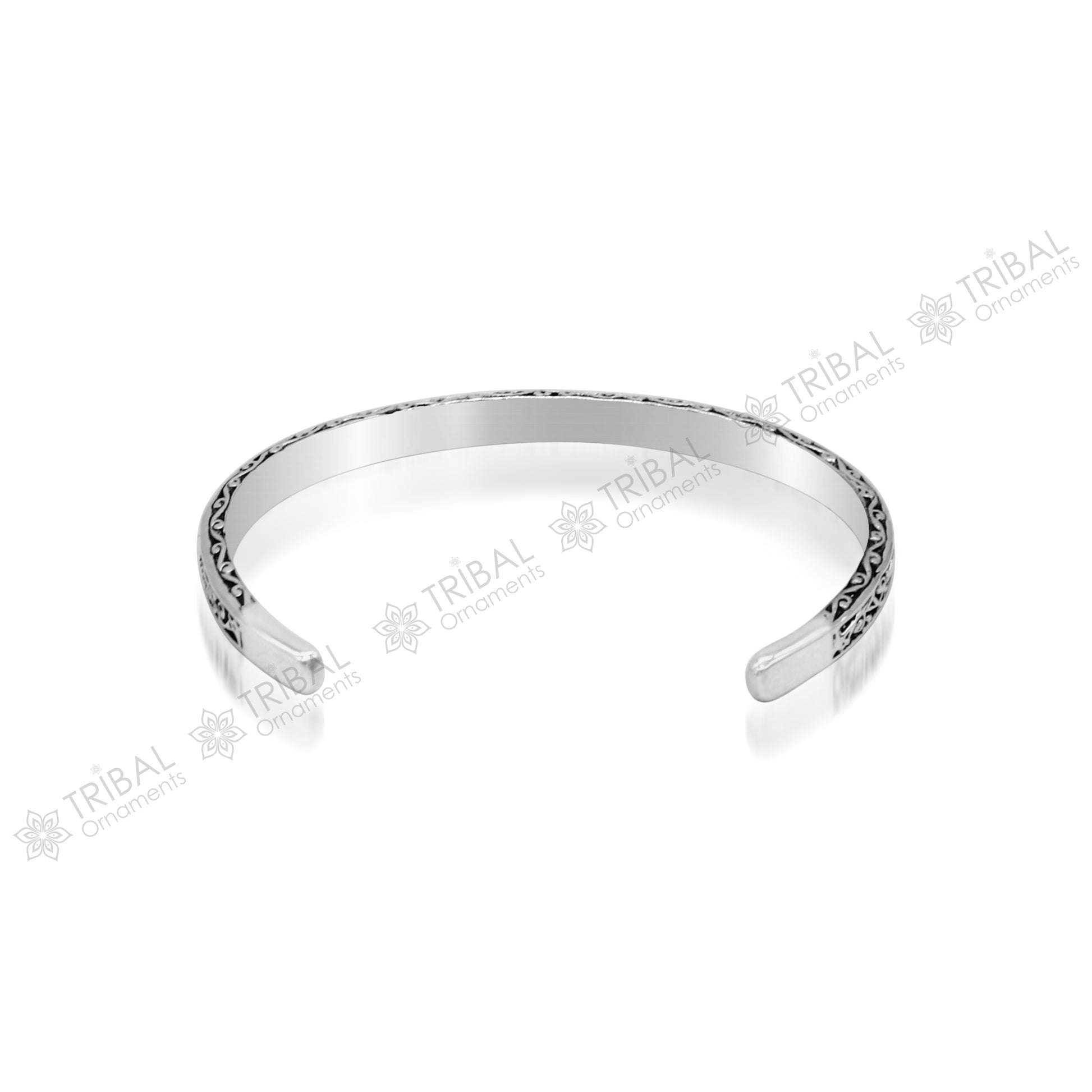 925 sterling silver handmade antique finish fashion kada cuff bracelet, unisex solid silver jewelry with intricate design and craftsmanship.