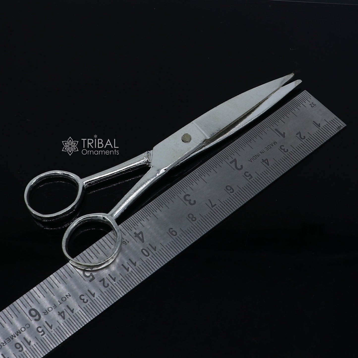 925 sterling silver handmade solid scissor, amazing unique silver tools for gifting to idols or puja articles su1307 - TRIBAL ORNAMENTS