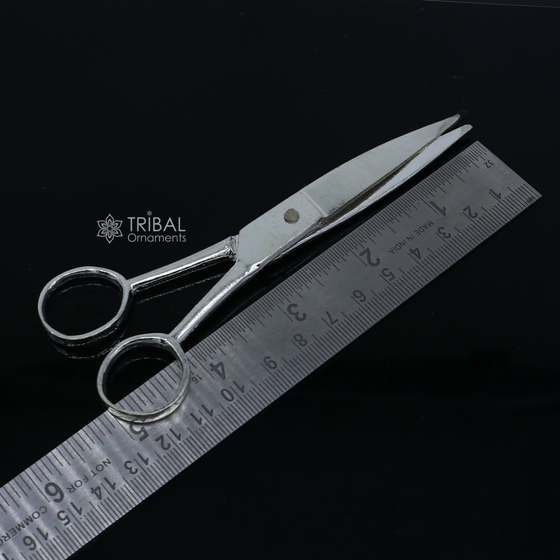 925 sterling silver handmade solid scissor, amazing unique silver tools for gifting to idols or puja articles su1307 - TRIBAL ORNAMENTS