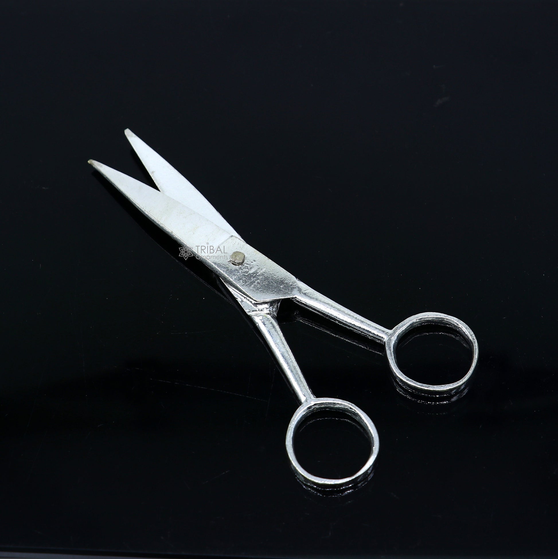 925 sterling silver handmade solid scissor, amazing unique silver tools for gifting to idols or puja articles su1307 - TRIBAL ORNAMENTS