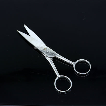 925 sterling silver handmade solid scissor, a unique silver tool from Tribal Ornaments for gifting or puja rituals.