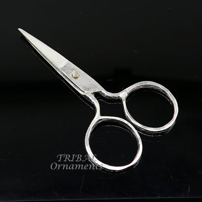 925 sterling silver handmade solid scissor from Tribal Ornaments, a unique silver tool for puja articles and gifting.