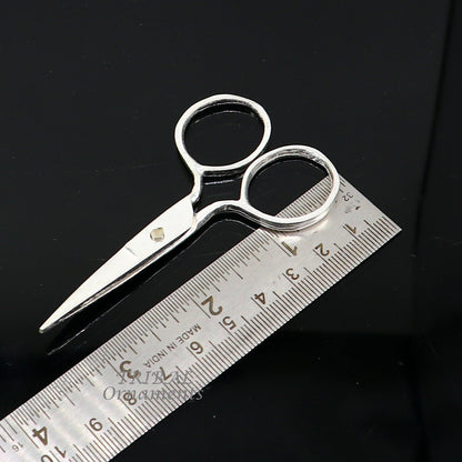 925 sterling silver handmade solid scissor by TRIBAL ORNAMENTS, a unique silver tool for gifting, puja, or idol accessories.