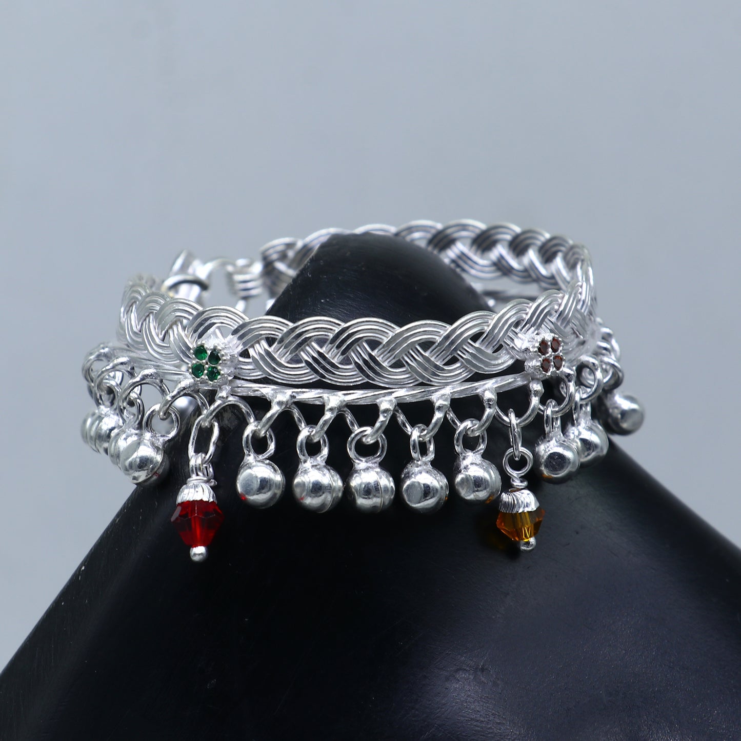 925 sterling silver handmade solid sterling silver baby kids ankle bracelet unisex baby anklet foot bracelet kada ank660 - TRIBAL ORNAMENTS