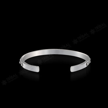 925 sterling silver handmade solid trendy design fashion kada cuff bracelet, cuff kada unsex gifting jewelry solid silver kada cuff154 - TRIBAL ORNAMENTS
