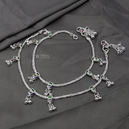 925 sterling silver handmade stylish anklets amazing Ankle bracelet for gifting belly dance ethnic jewelry ank640 - TRIBAL ORNAMENTS