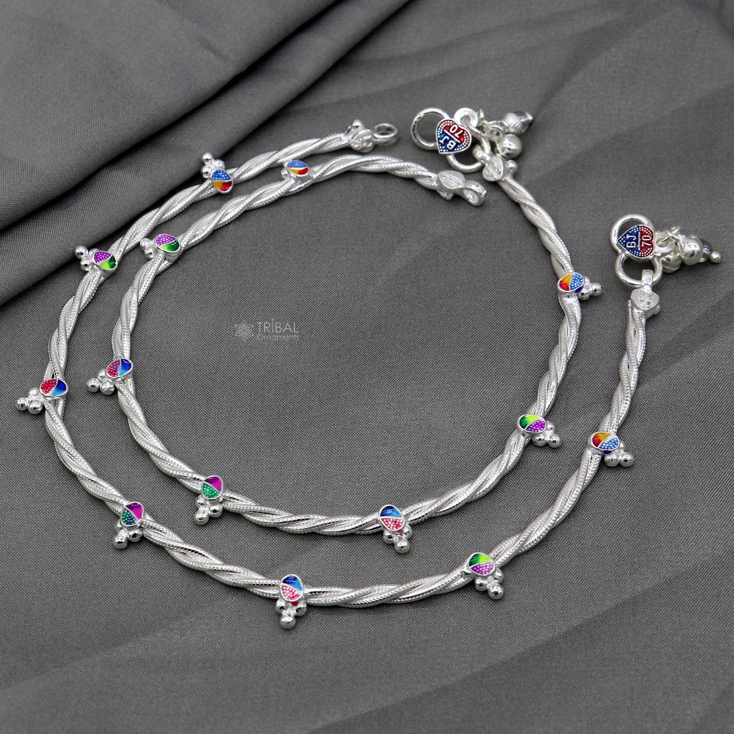 925 sterling silver handmade stylish twisted design anklets amazing Ankle bracelet for gifting belly dance jewelry ank637 - TRIBAL ORNAMENTS