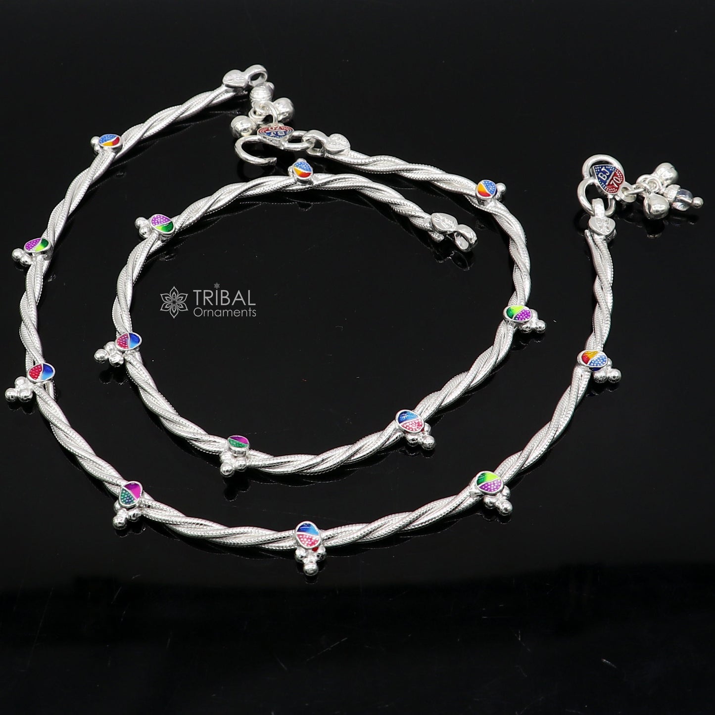 925 sterling silver handmade stylish twisted design anklets amazing Ankle bracelet for gifting belly dance jewelry ank637 - TRIBAL ORNAMENTS