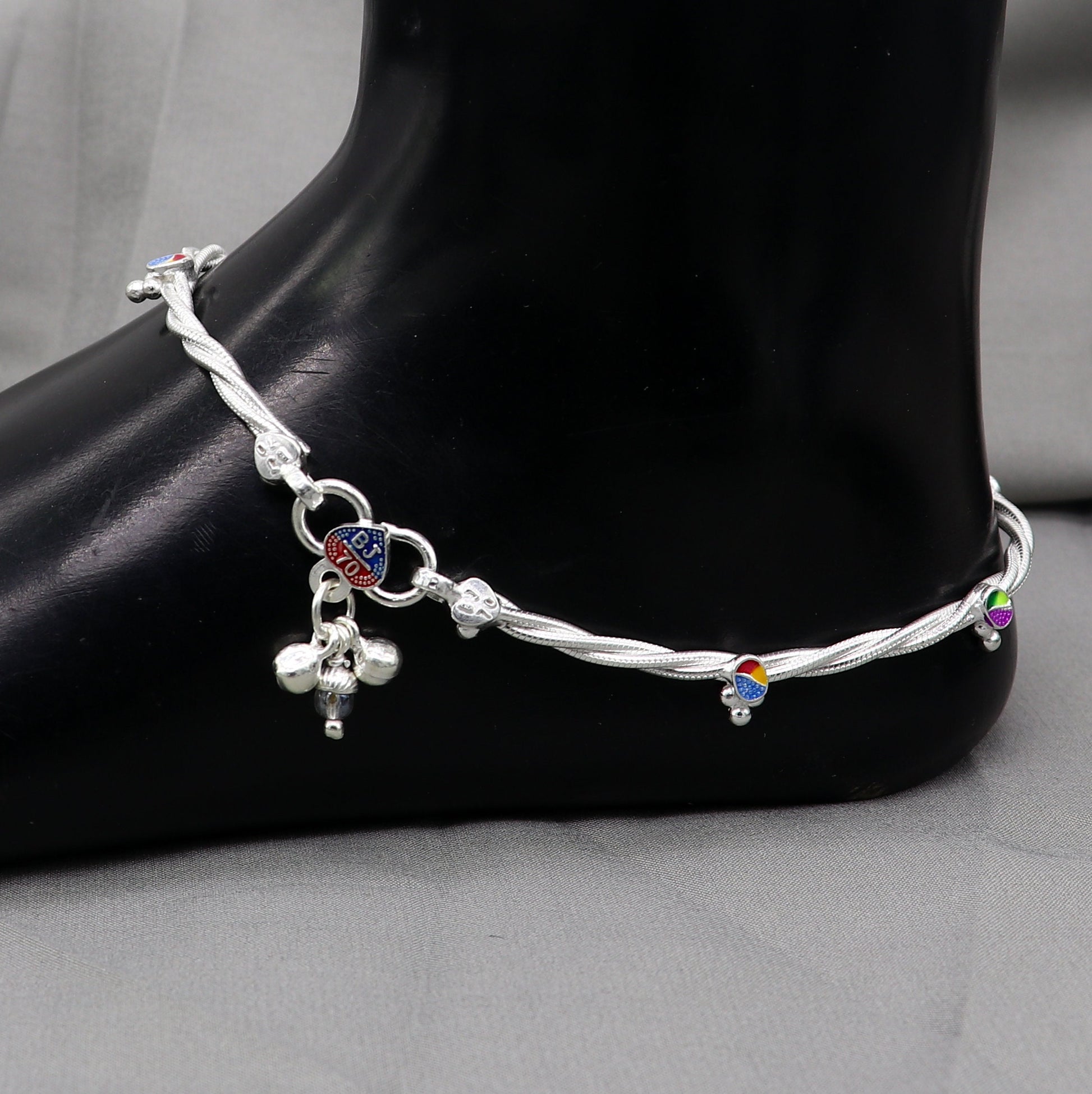 925 sterling silver handmade stylish twisted design anklets amazing Ankle bracelet for gifting belly dance jewelry ank637 - TRIBAL ORNAMENTS