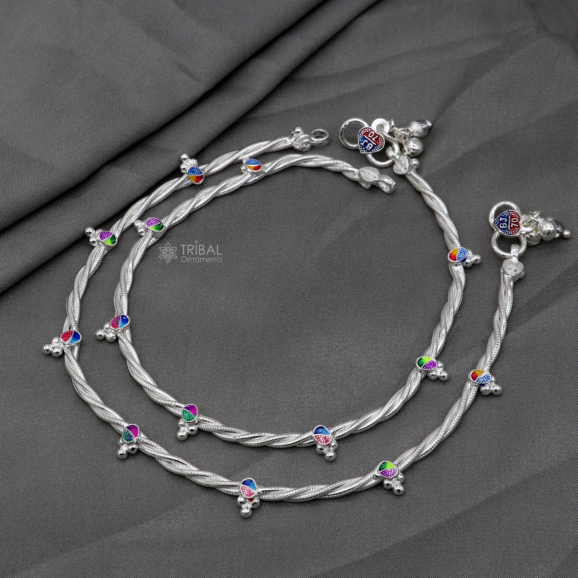 925 sterling silver handmade stylish twisted design anklets amazing Ankle bracelet for gifting belly dance jewelry ank637 - TRIBAL ORNAMENTS